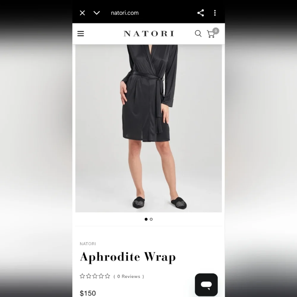 Natori Aphrodite Black Satin Women's Robe - Picture 4 of 5